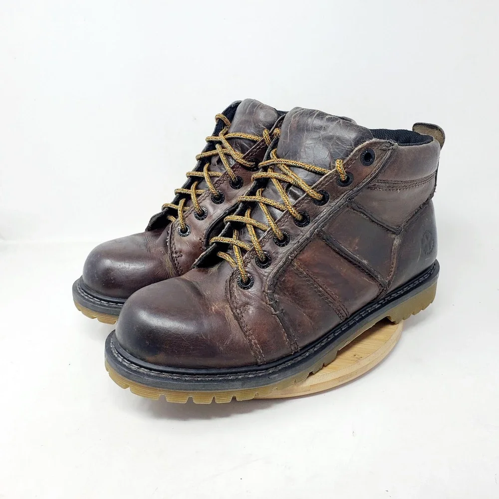 Dr Martens Boots Mens 10 Fynley Brown Lace Up Y2K Grunge Punk‎ Hiker Work Shoes